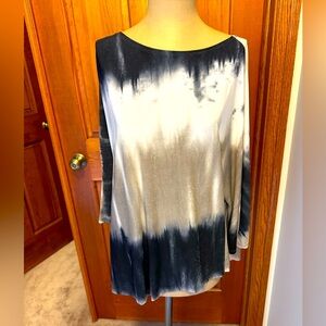 CLARA SUNWOO Black and White Tie-Dye Tunic